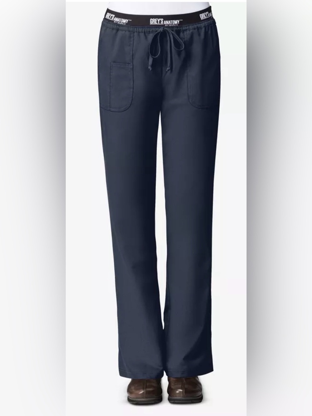 Grey's Anatomy Navy Boot Cut Scrub Pants with Logo Waistband